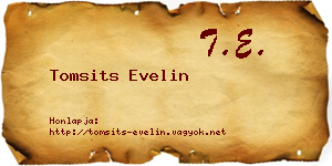 Tomsits Evelin névjegykártya